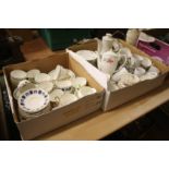 Two boxes of assorted tea china