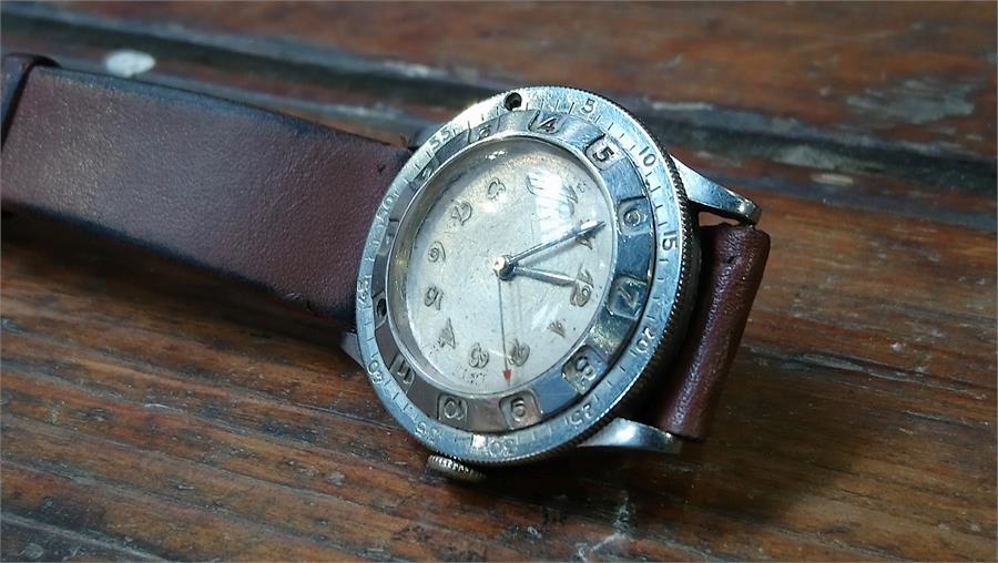 A vintage Movado chronomat wristwatch, rotating - Image 6 of 7