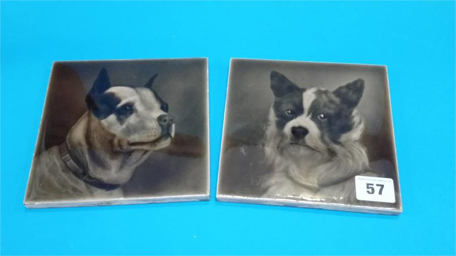 Two Sherwin's dog portrait tiles - Image 2 of 2