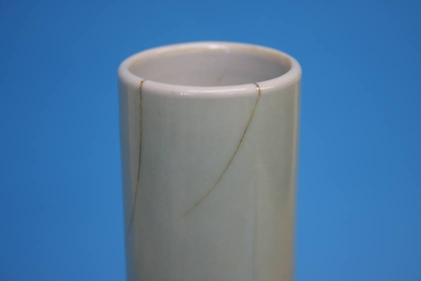 Large Celadon bottle vase, engraved with foliage, seal mark to base, 35cm Height - Image 4 of 18
