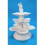 A large cream ware oyster stand