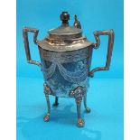 A silver plated Moncrief tea pot