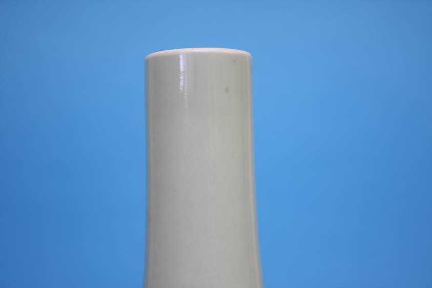 Large Celadon bottle vase, engraved with foliage, seal mark to base, 35cm Height - Image 14 of 18