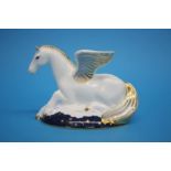 Royal Crown Derby paperweight, Pegasus, 409/1750, 2004, gold stopper, with box, 12.5cm (1)