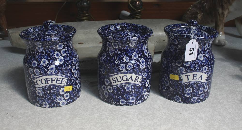 Three Burleigh ware cannisters