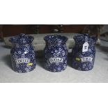 Three Burleigh ware cannisters