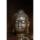 A brass Buddhas head