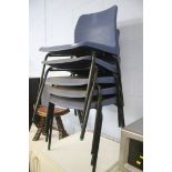 Five stacking chairs