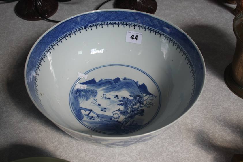 An Oriental blue and white bowl