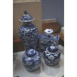 Assorted Oriental blue and white china