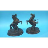 A pair of Spelter horses