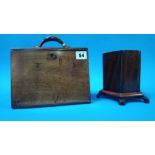 Treen; a handbag and a money box