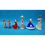 Six Nao, Doulton and Coalport figures