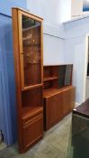 Teak bookcase and chest of drawers etc.