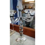 A glass Deco style candelabra