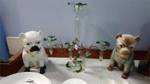 Two pot pugs and an epergne