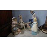 Two Lladro figure groups and a Royal Worcester figure