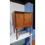 Teak record cabinet