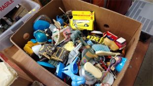 A box containing various toys