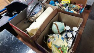 Two boxes of assorted, including plated tureen etc.