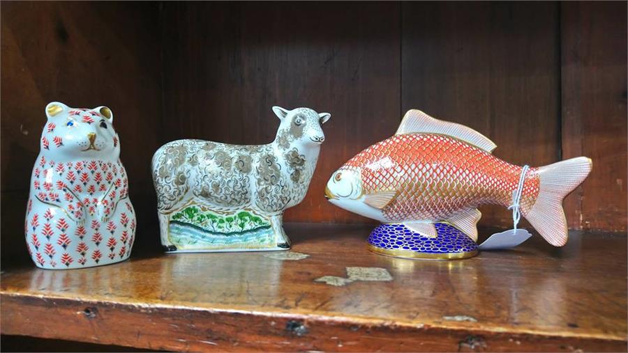 Three Royal Crown Derby paperweights