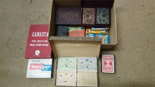 A box of playing cards etc.