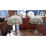 A pair of Tiffany style table lamps