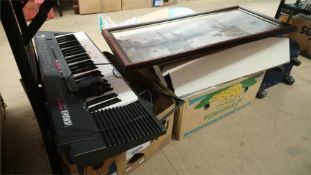 Three boxes of assorted, including keyboard etc.