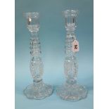 Pair of good quality cut glass candlesticks