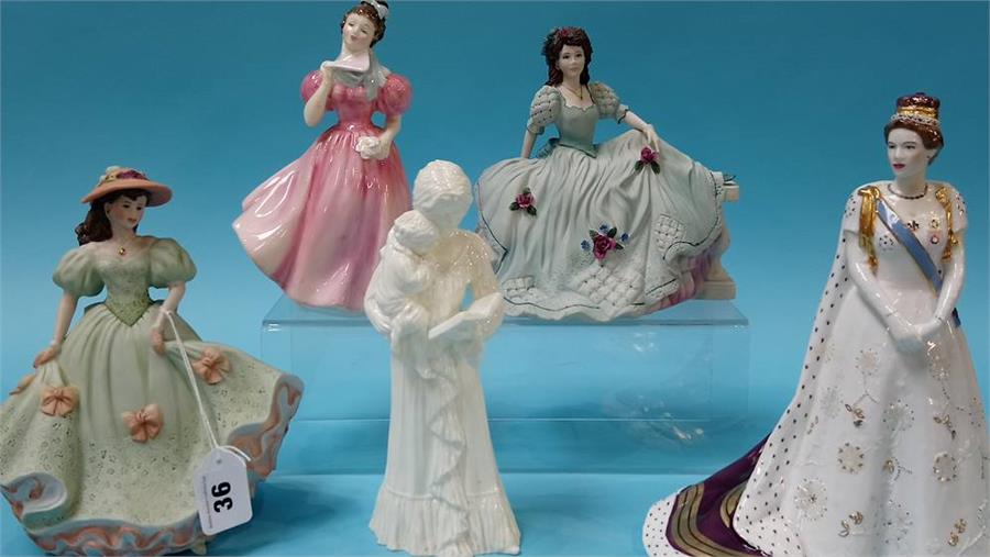 Five various figures, Royal Worcester, Royal Doulton etc. Including Royal Worcester figure 'Princess - Image 5 of 6