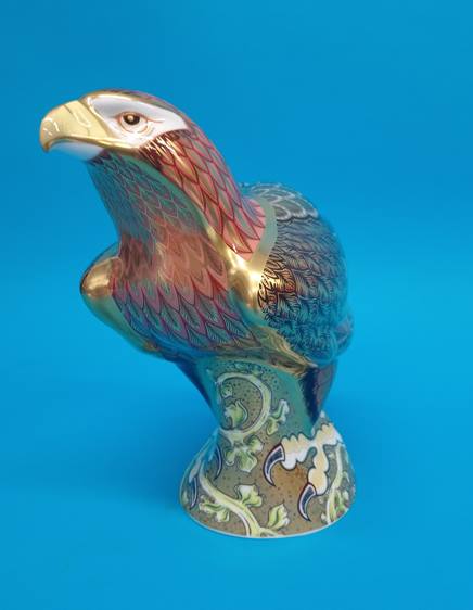 A Royal Crown Derby Golden eagle paperweight, 146/300 with box and certificates. - Image 10 of 16