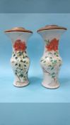 Pair of Oriental vases (converted to lamps, one a/f)