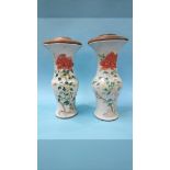 Pair of Oriental vases (converted to lamps, one a/f)