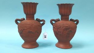 Pair of Oriental terracotta vases