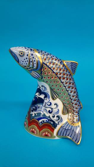 Four Royal Crown Derby paperweights; an Oceanic Whale, 2003, gold stopper, 22cm, a Walrus, a Sea - Image 3 of 13