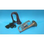 A trumpet by Hawkes and Son and a Flugelhorn with case