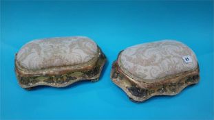 A good pair of small Victorian gilded footstools