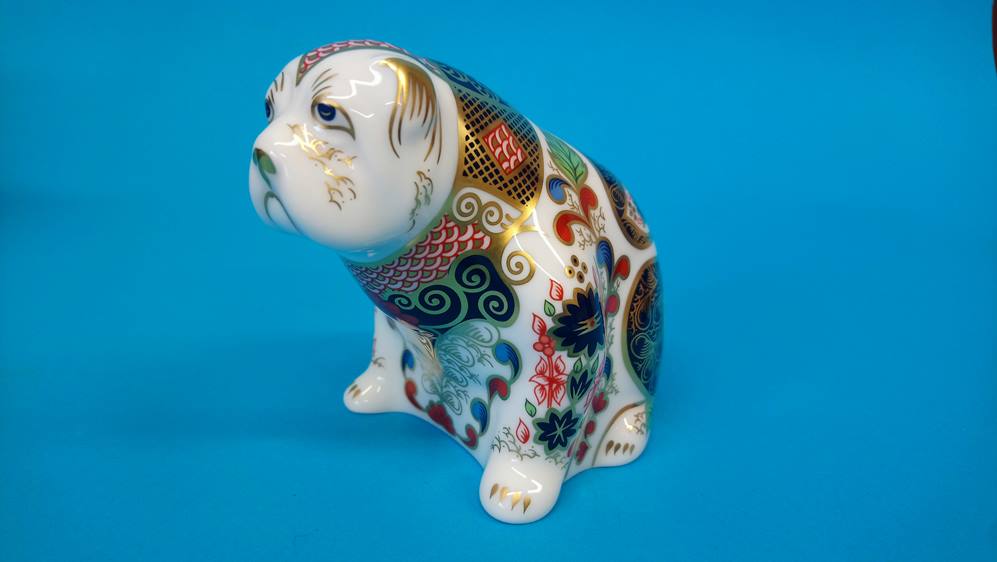 Four Royal Crown Derby paperweights; Labrador, 2006 with gold stopper, 15cm, with box, Bulldog, with - Image 2 of 3