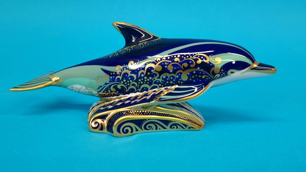 Mother and baby Royal Crown Derby 'Dolphins' and ' - Image 6 of 7