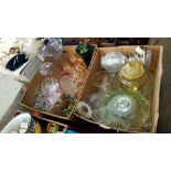 Two boxes of glass ware