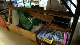 Four boxes of assorted, including sewing machine e