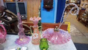 Part Victorian glass epergne etc.