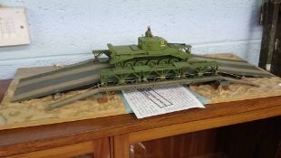 Model Bailey Bridge and tank