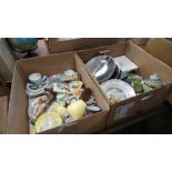 Two boxes of assorted china and Maling etc.