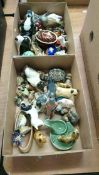 Two trays of Beswick and Worcester etc.