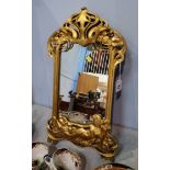 Gilt ornate easel mirror