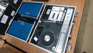 A Crown stereo suitcase record player
