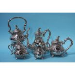 A five piece silver plated tea and coffee service