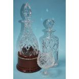 Quantity of cut glassware and decanters