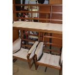 A G Plan teak three piece suite frame, comprising sofa an